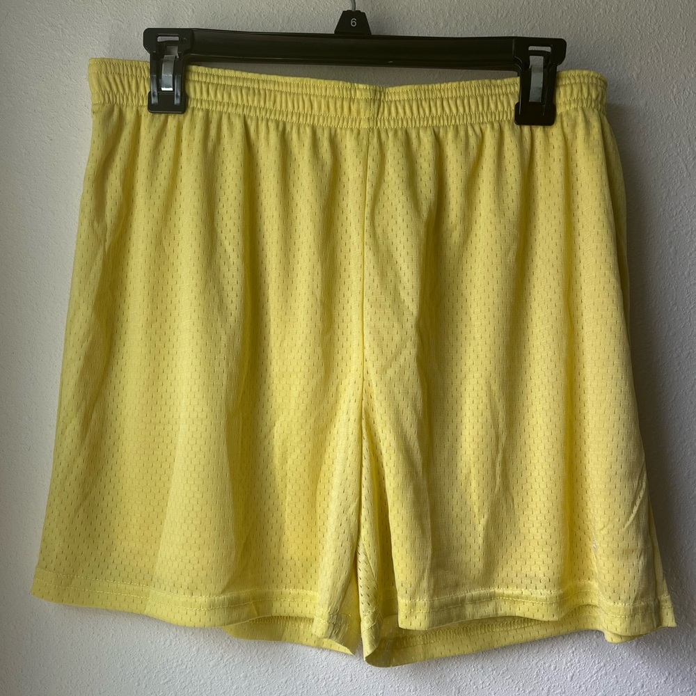 Champion Light Yellow Mesh Shorts